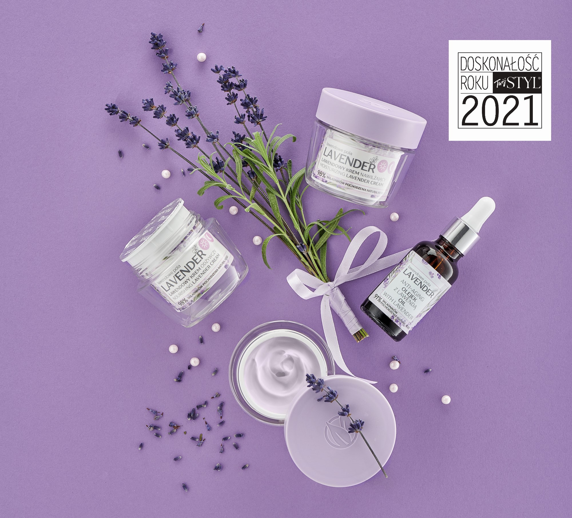 Doskonałość Roku 2021 dla linii kosmetyków LAVENDER lawendowe pola